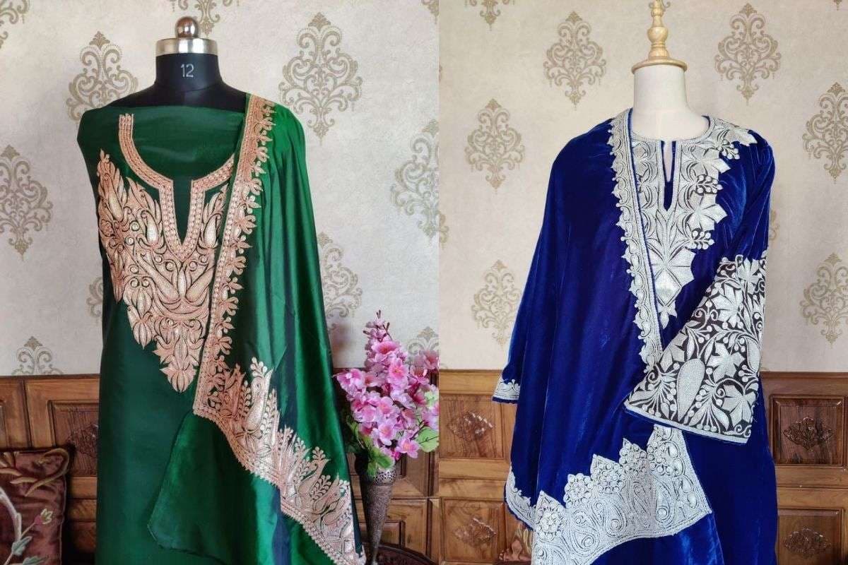 Kashmiri zari or silk suit (Image Source: pinterest)