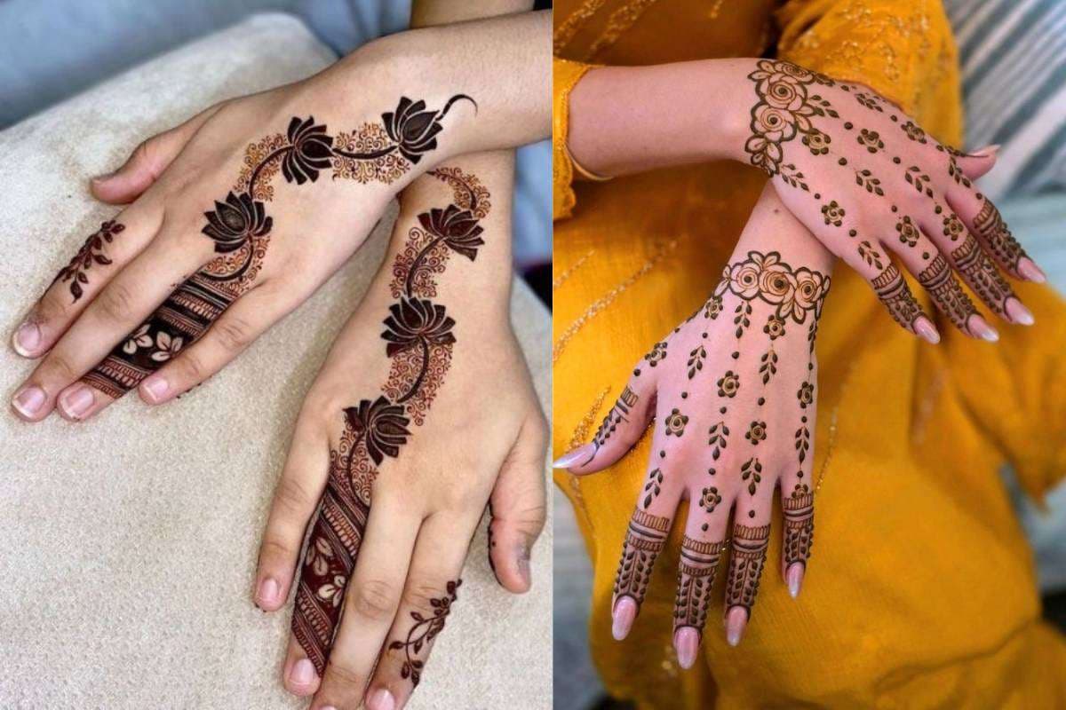 New Lotus Mehendi Design Vine Style