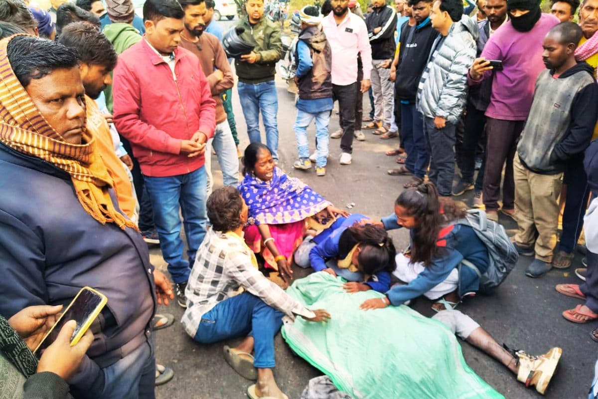 गिद्दी में हाइवा की चपेट में आने से युवक की मौत, विरोध में गिद्दी-नयामोड़ जाम