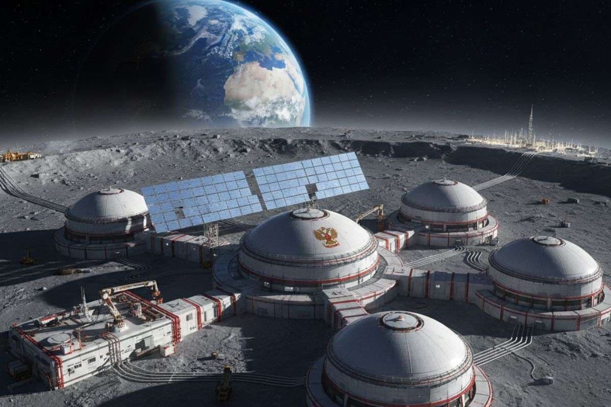 Russia Moon Nuclear Plant Prepares Lunar Power Plant / Ai Image Russia Moon Nuclear Plant Prepares Lunar Power Plant / Ai Image