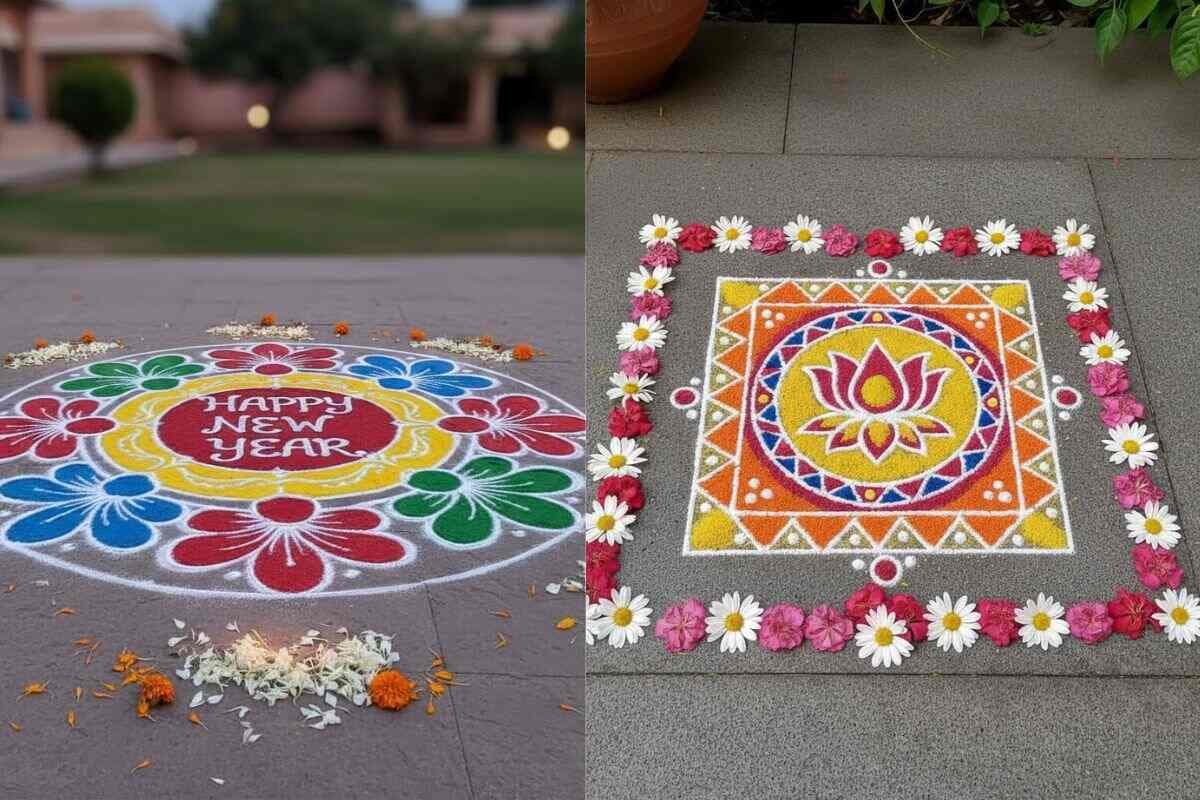 Simple Rangoli Design For New Year