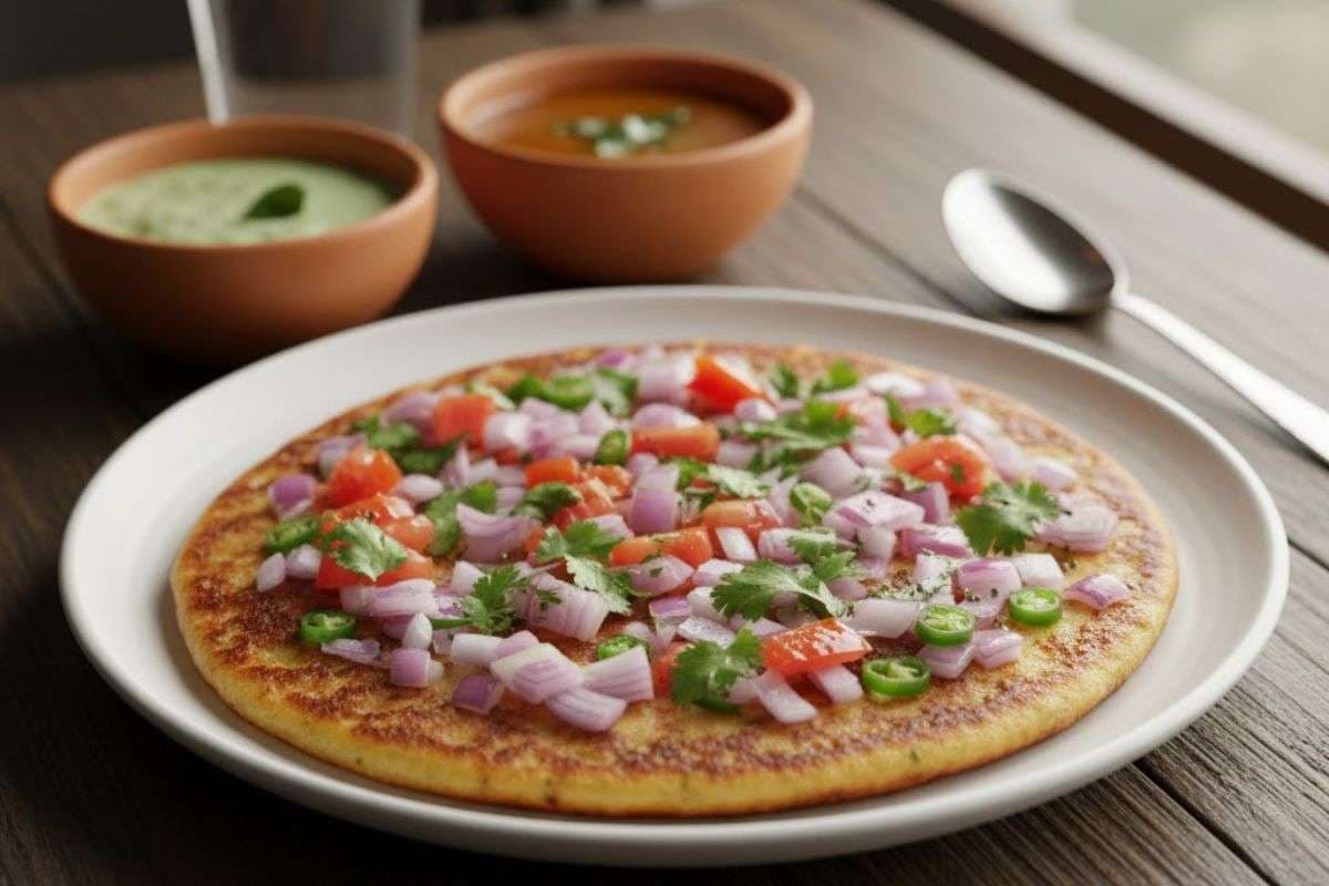 Tomato Onion Uttapam Easy Recipe for Breakfast