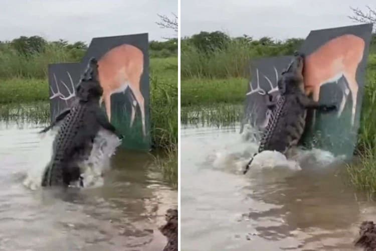 Vial Video: हिरण की तस्वीर देख धोखा खा गया मगरमच्छ, करने लगा हमला, वीडियो देख छूट जाएगी हंसी