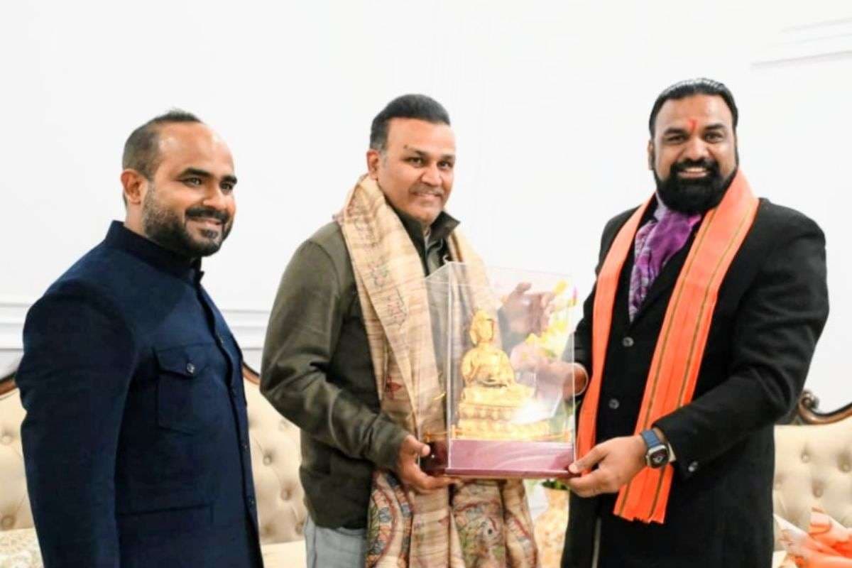 Virendra Sehwag meets Bihar Deputy CM Samrat Choudhary Virendra Sehwag meets Bihar Deputy CM Samrat Choudhary