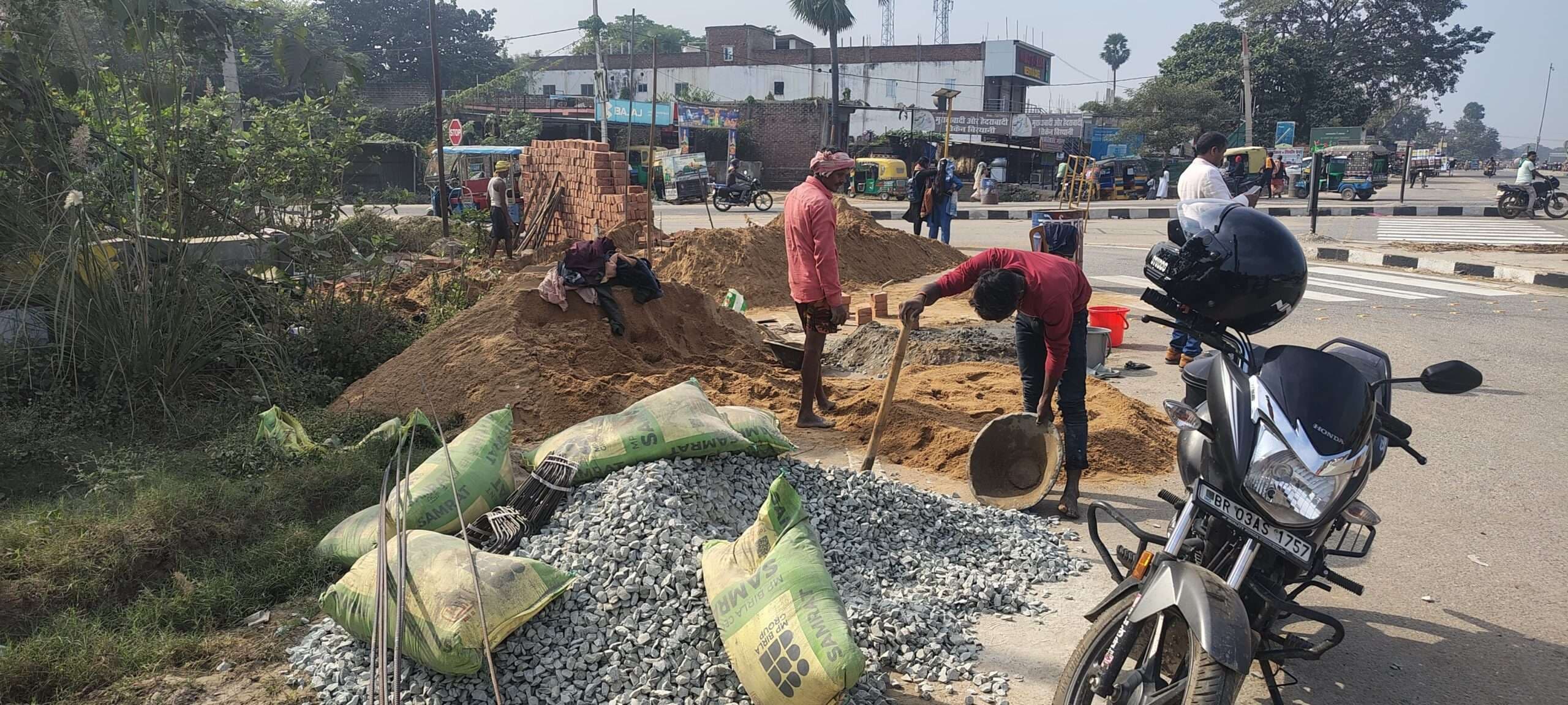 सकड्डी-नासरीगंज मोड़ पर पुलिस चेक पोस्ट निर्माण शुरू