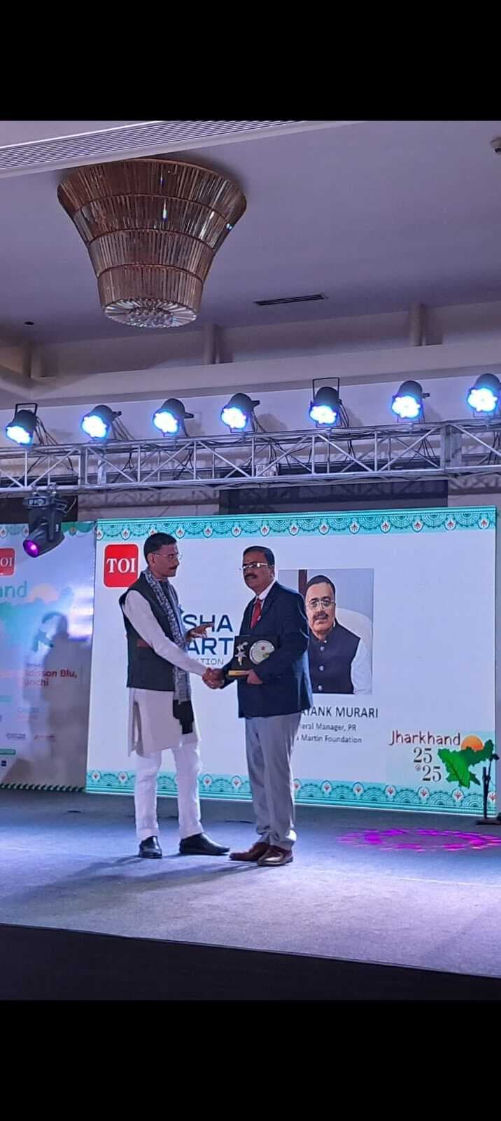 Ranchi News : ग्रामीण विकास उत्कृष्ट योगदान के लिए उषा मार्टिन फाउंडेशन को सम्मान