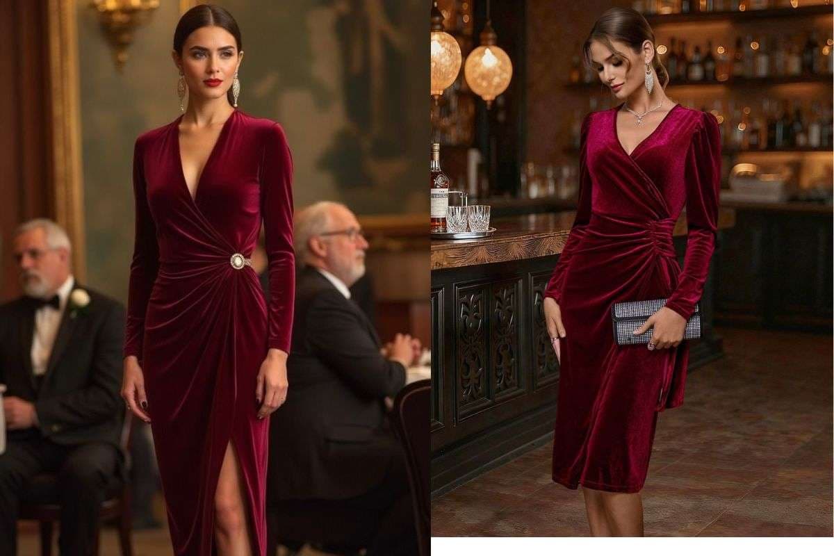 velevet wrap dress