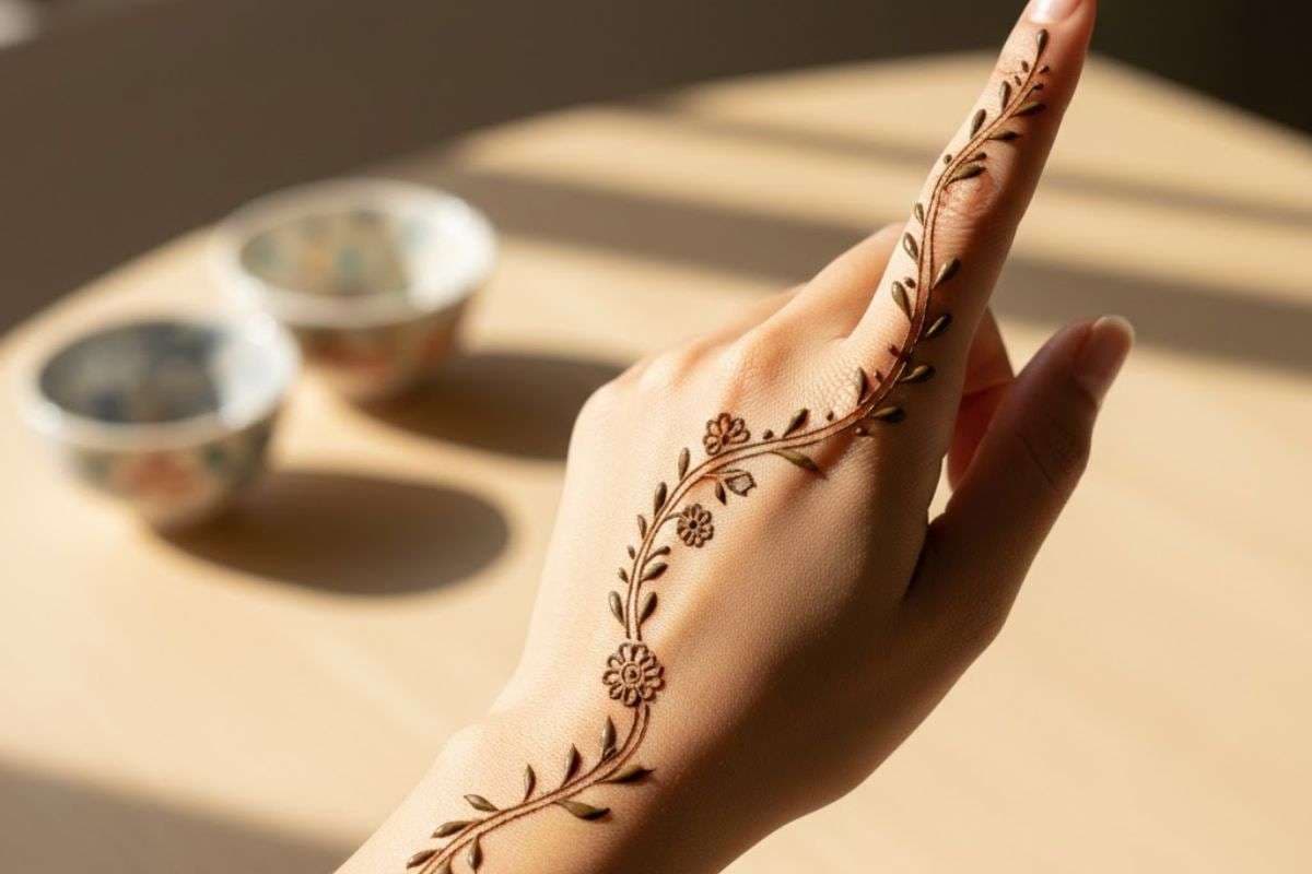 vine mehndi desigen (AI Generated)