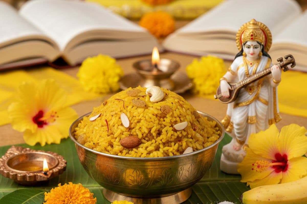 Basant Panchami Special Yellow Sweet Rice Recipe in Hindi