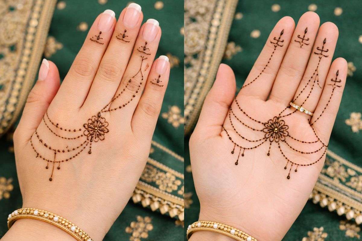 Dot and Line Mehndi Design