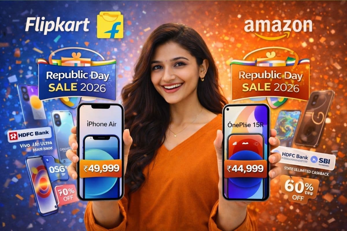 Republic Day Sale 2026: अमेजन और फ्लिपकार्ट पर भारी डिस्काउंट्स, मिलेंगे बेस्ट स्मार्टफोन डील्स
