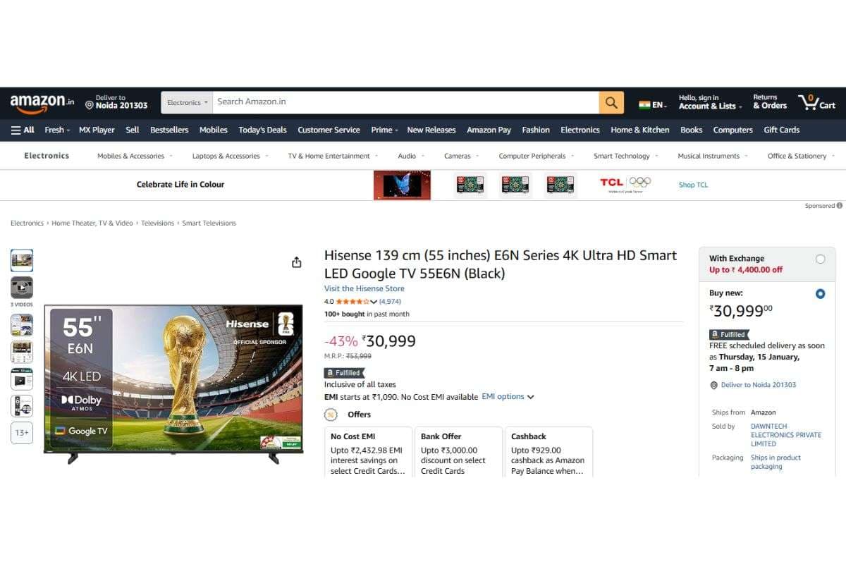 Hisense E6N Series 4K Ultra HD (55 inches)
