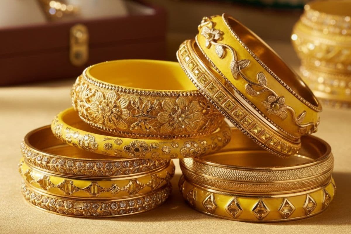 Latest Yellow Bangles For Basant Panchami With Images in Hindi