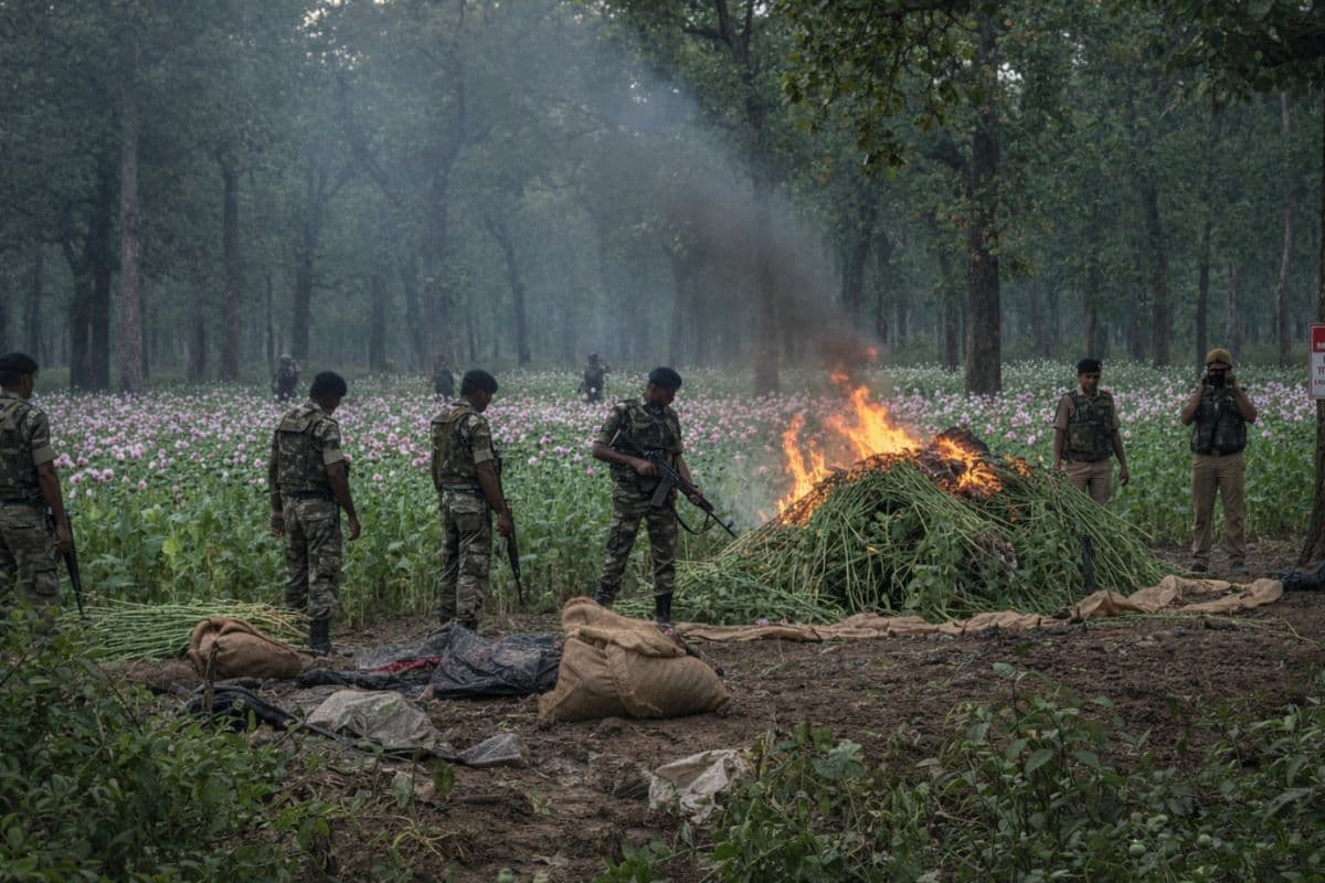 Opium Cultivation Similipal National Park Odisha Police destroyed.