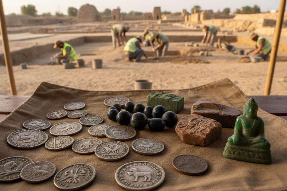 Pakistan discover rare coins and artifacts near Taxila.