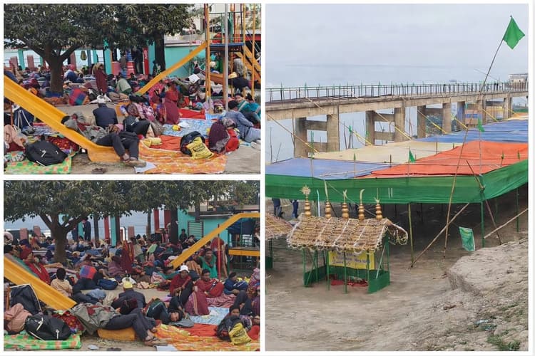 Tribal Mahakumbh: झारखंड के राजमहल में आदिवासियों का महाकुंभ, गंगाघाट पर सजे धर्मगुरुओं के अखाड़े