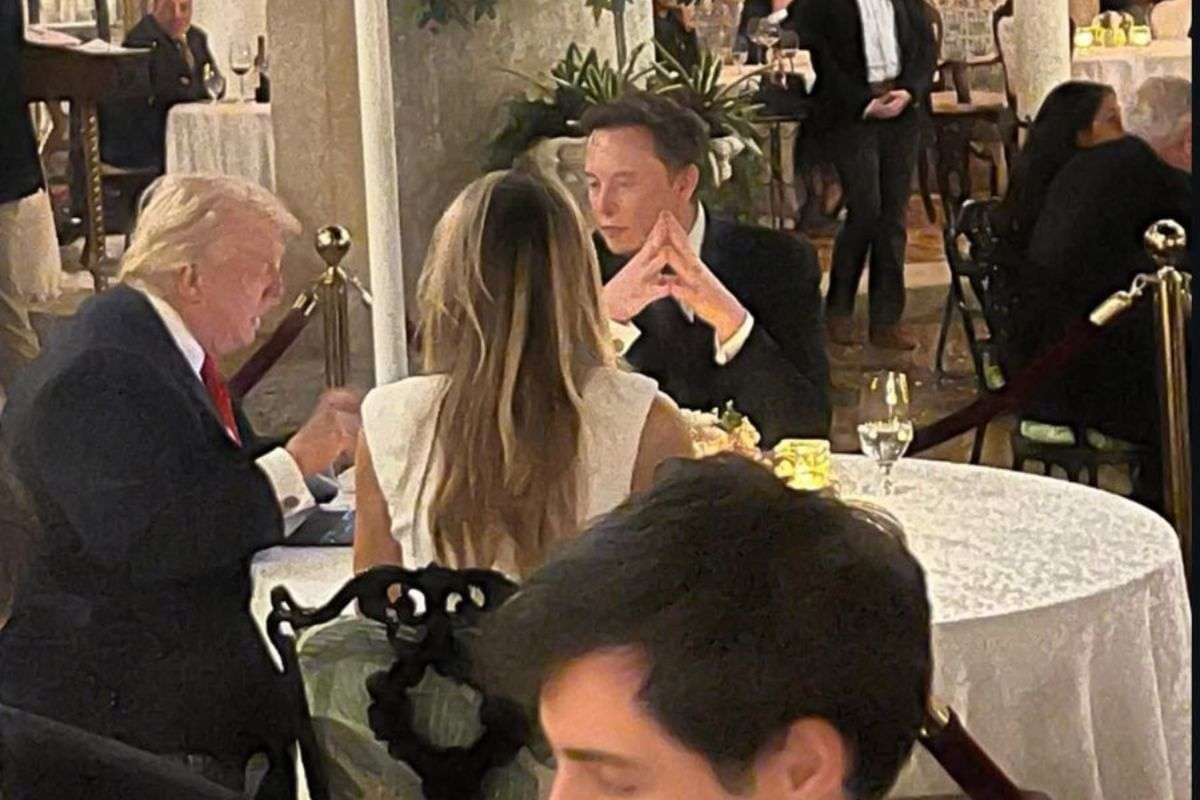 Trump Musk Met At Luxury Resort Mar-A-Lago In Florida USA