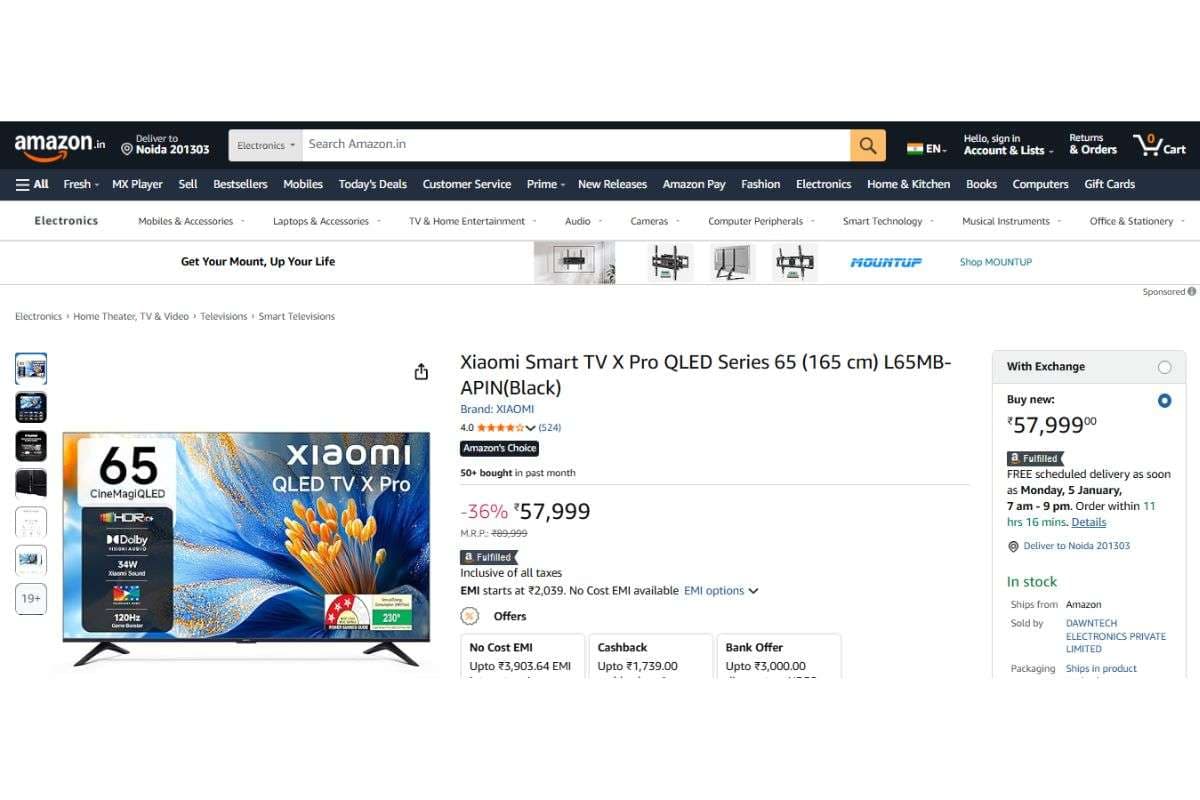 Xiaomi Smart TV X Pro QLED Series 65 (65 inch)