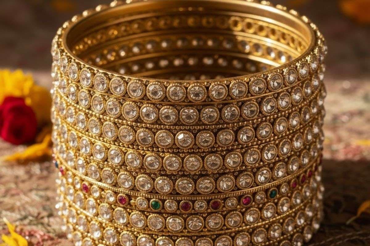 Zircon Diamond Lakh Bangles