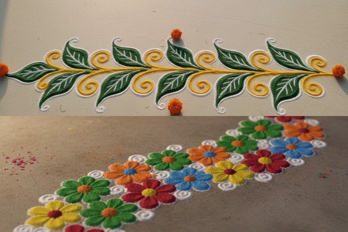 Border Rangoli Design: त्योहार के मौके पर घर के दरवाजे पर बनाएं खूबसूरत बॉर्डर रंगोली डिजाइन, इन आइडियाज को करें ट्राई