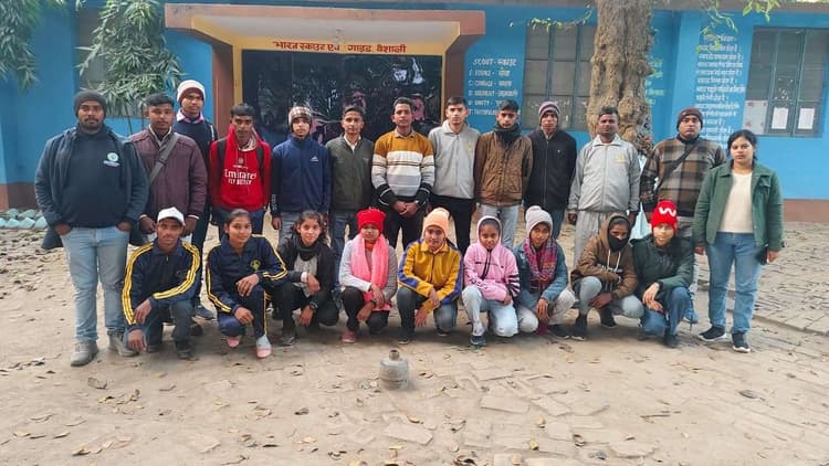 hajipur news. भारत स्काउट गाइड की 22 सदस्यीय टीम छत्तीसगढ़ रवाना