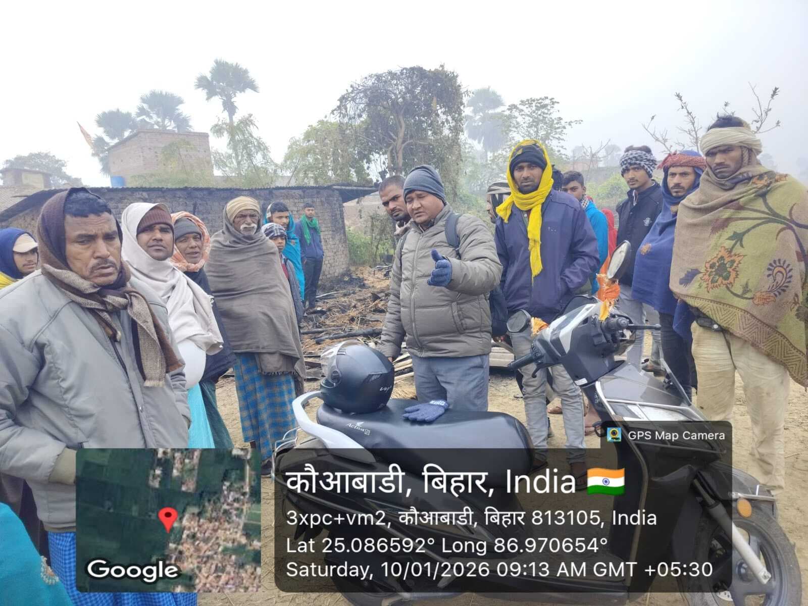 गैस सिलिंडर फटने से राख में तब्दील हुआ आशियाना