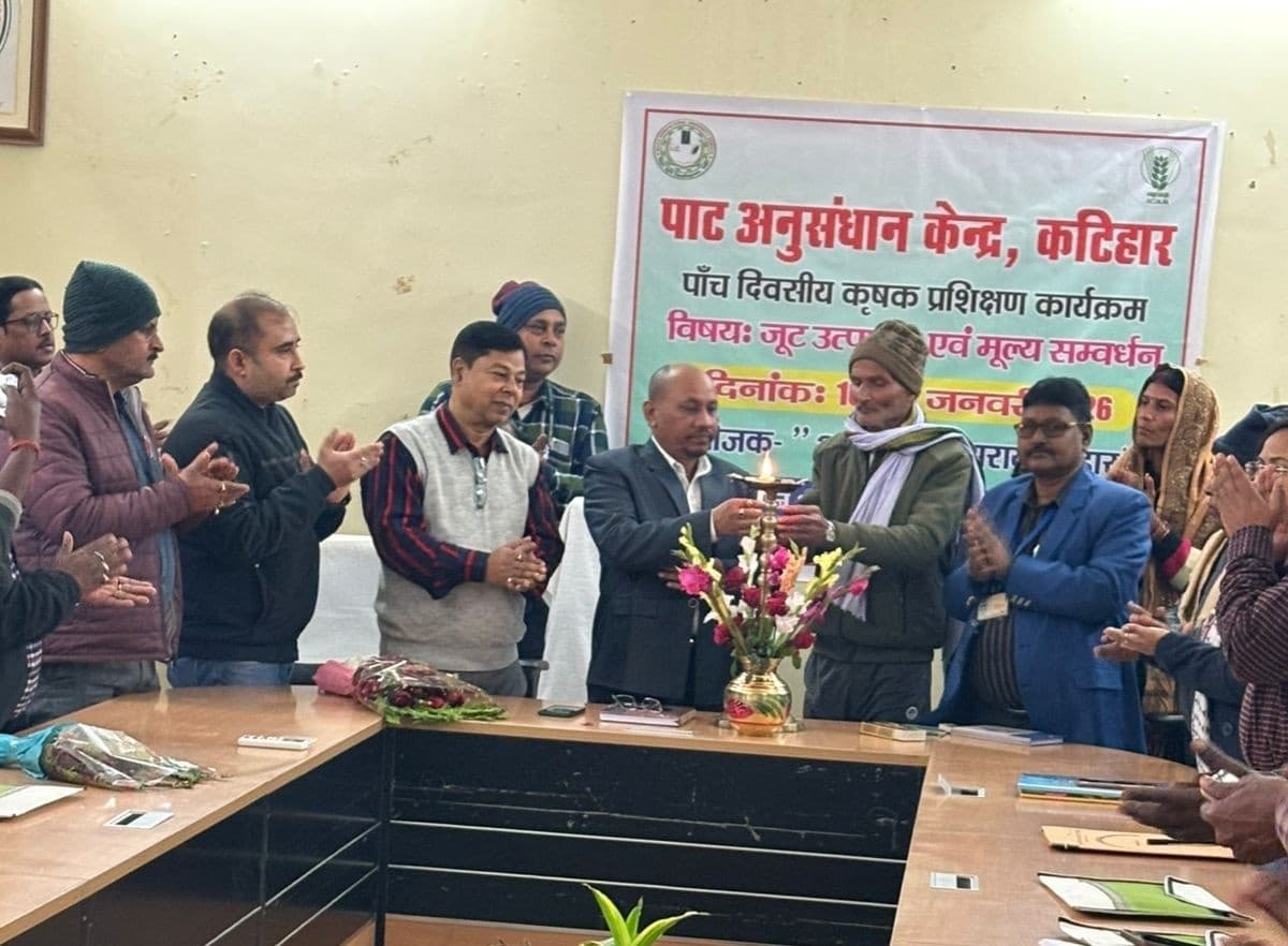 कार्यशाला किसानों को सिखाए जा रहे हैं पाट की उन्नत खेती के गुर