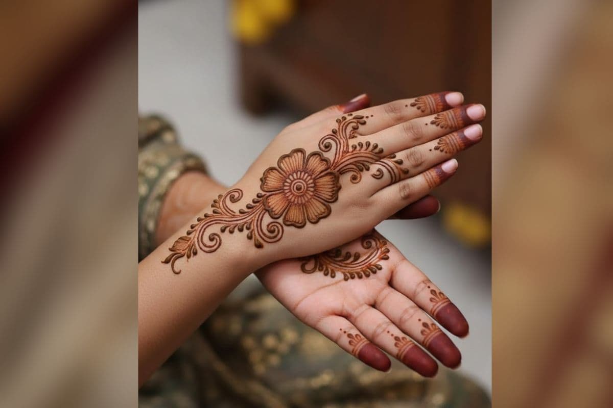 simple floral mehndi design