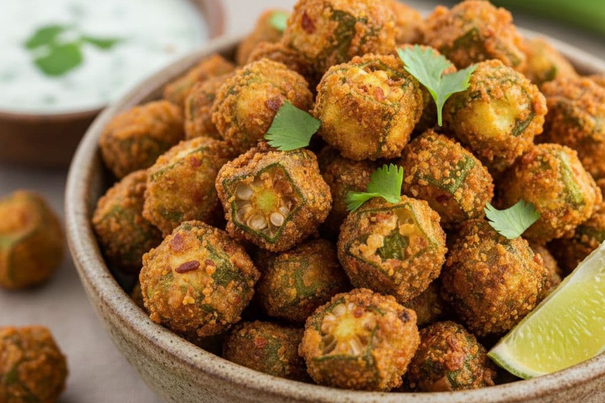 Crispy Bhindi Popcorn Recipe For Snacks in Hindi