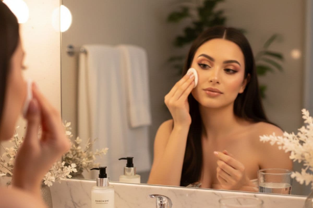 Makeup removal and skincare routine