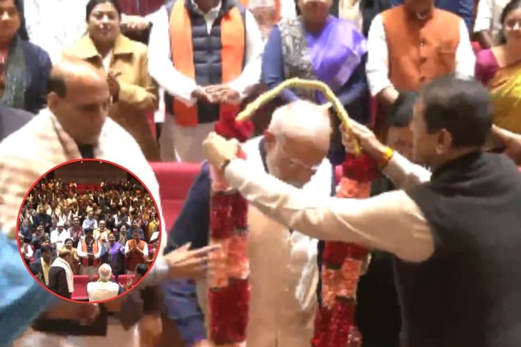 Video : एनडीए संसदीय दल की बैठक में पीएम मोदी को पहनाई गई माला, भारत-यूएस ट्रेड डील से सांसद खुश