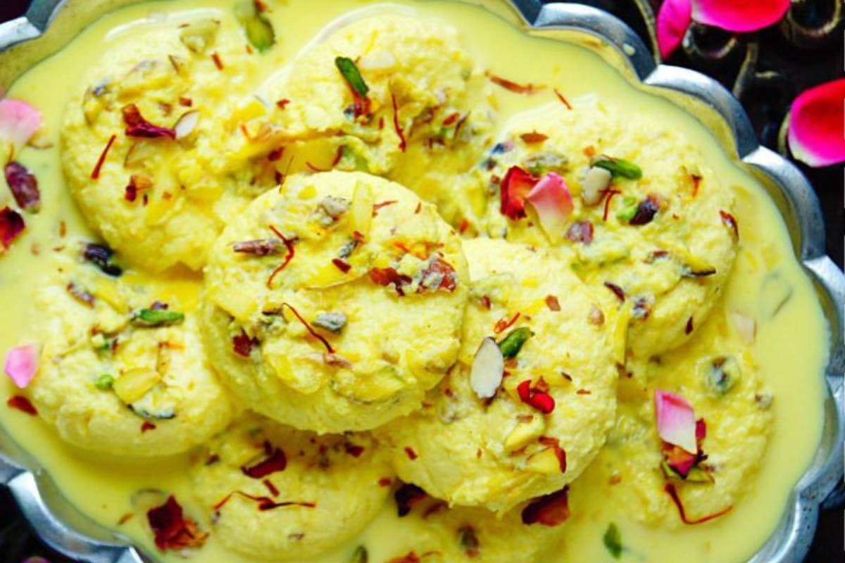 Holi special orange flavored rasmalai recipe in Hindi