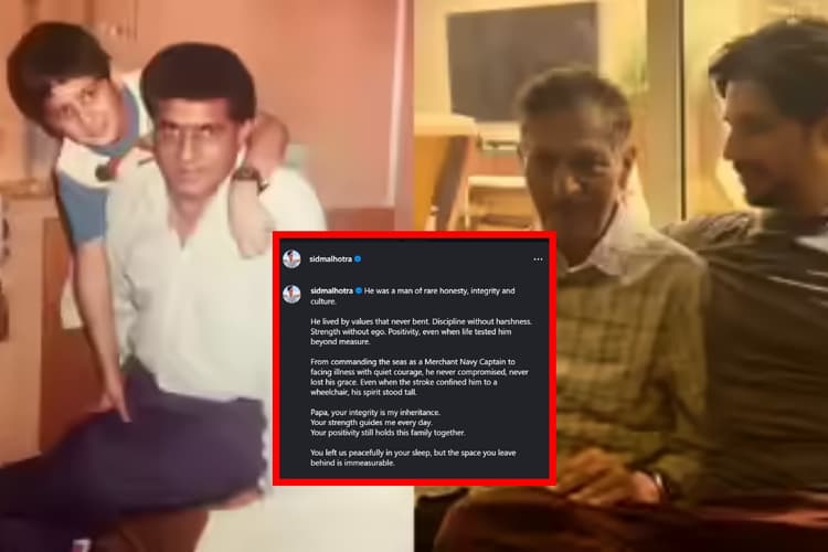 सिद्धार्थ मल्होत्रा ने इस तरह दी पिता को अंतिम विदाई, लिखा दिल छू लेने वाला नोट