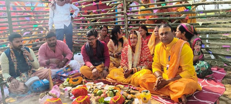 चंगेरी में शिव-पार्वती मंदिर निर्माण के लिए किया भूमि पूजन