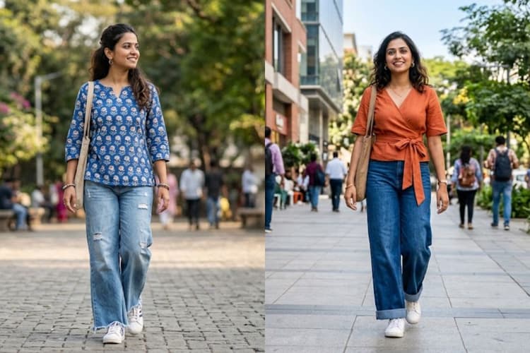 वाइड लेग जींस के साथ खूब जचेंगे ये टॉप्स