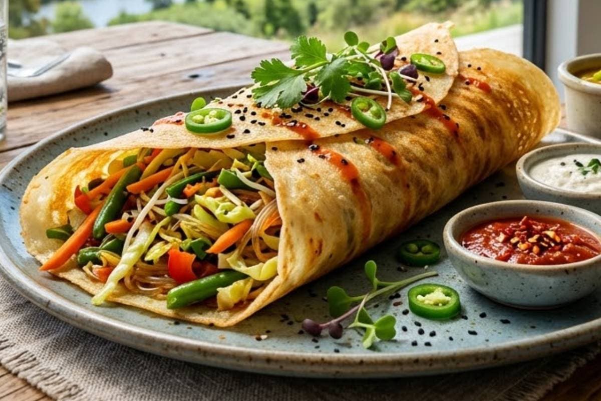 Chinese Spring Dosa Recipe by Sanjeev Kapoor Chinese Spring Dosa Recipe by Sanjeev Kapoor