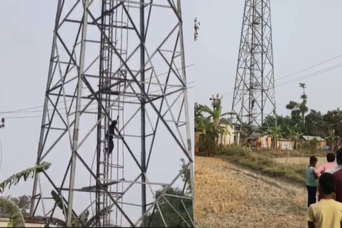 Bettiah News west champaran yogapatti lover climbs mobile tower police rescue