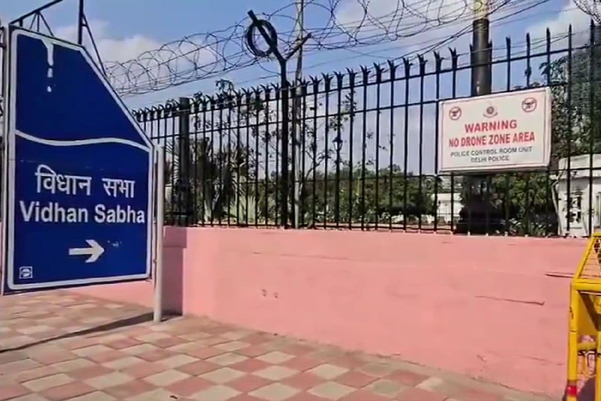 Delhi Assembly security breach masked driver car rams gate