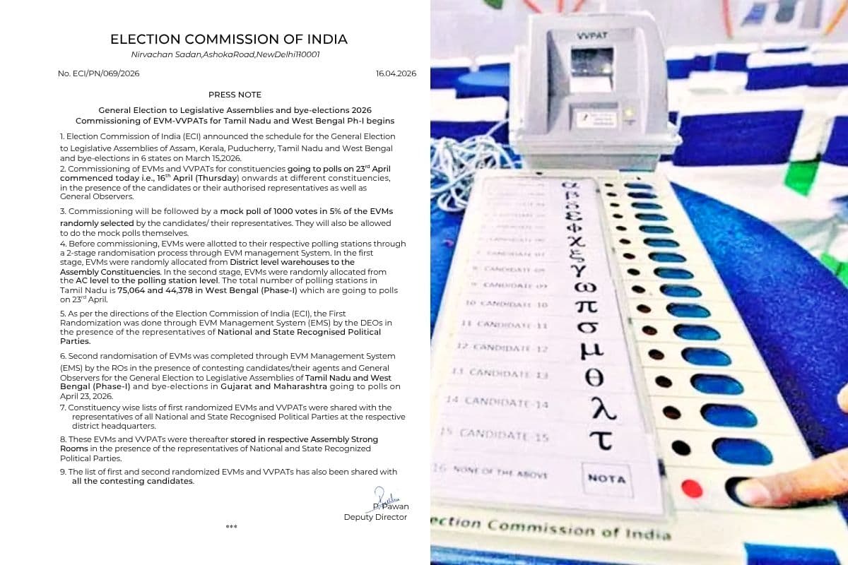 EVM VVPAT Commissioning West Bengal Elections 2026 EVM VVPAT Commissioning West Bengal Elections 2026