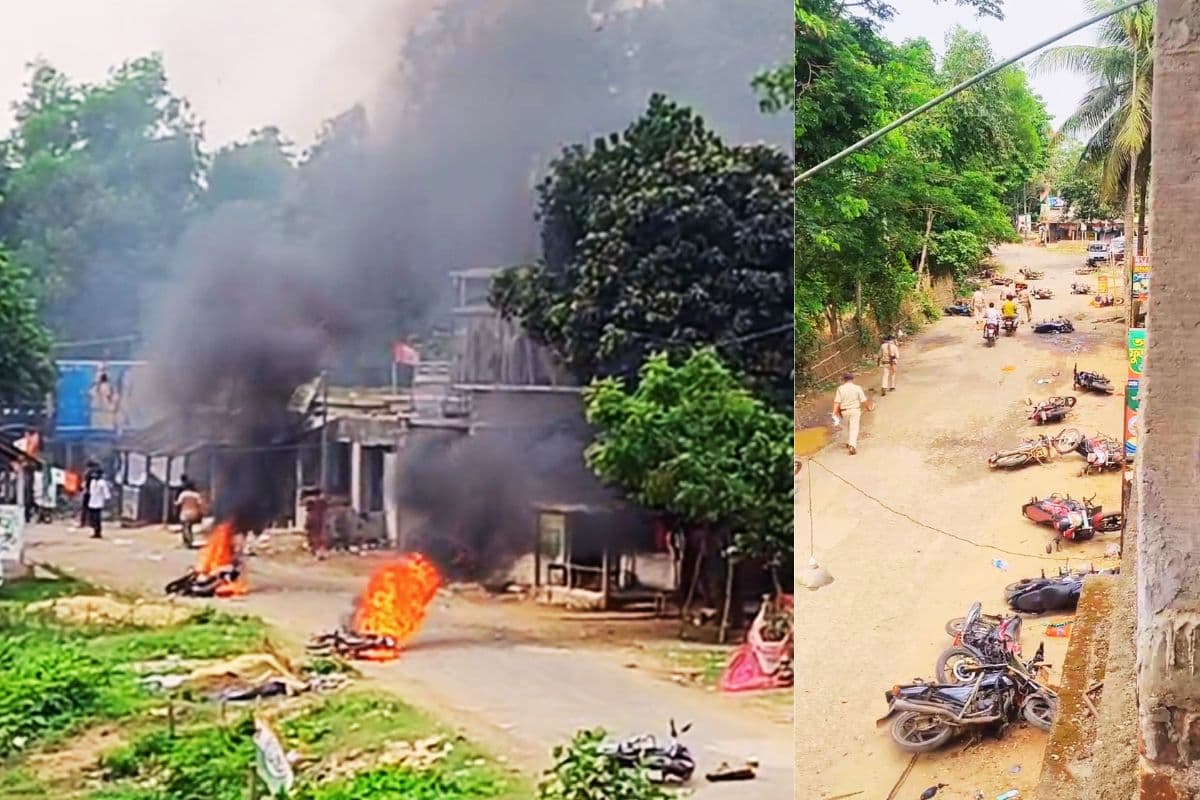 दांतन में खूनी संघर्ष, भाजपा उम्मीदवार पर जानलेवा हमला, गाड़ियों में लगायी आग, एक की हालत नाजुक