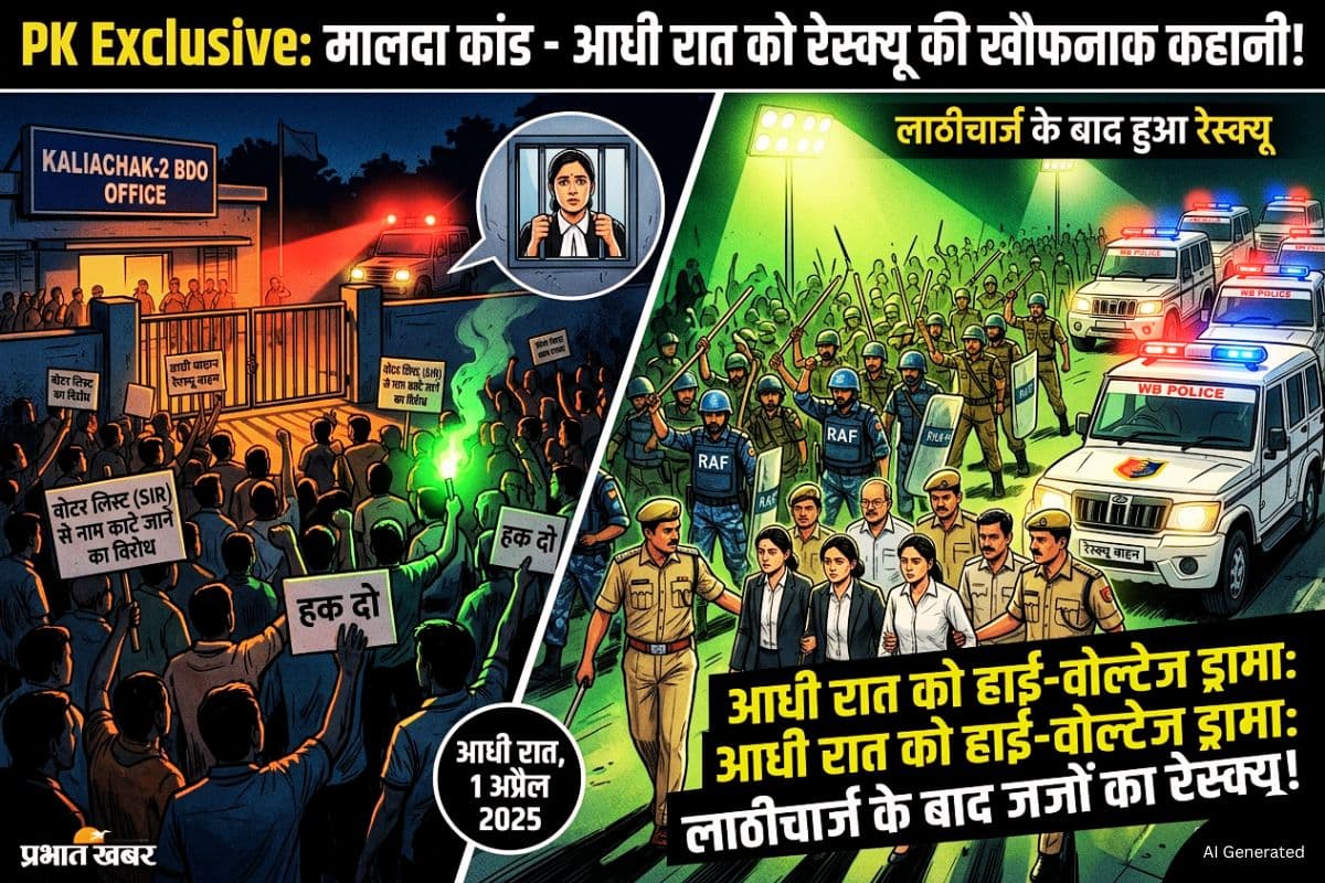 मालदा में आधी रात को हाई-वोल्टेज ड्रामा, 3 महिला जजों समेत 7 लीगल अफसर को भीड़ ने घेरा, लाठीचार्ज के बाद हुआ रेस्क्यू