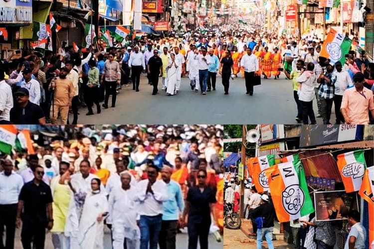 ममता बनर्जी के 2.5 किमी के रोड शो में उमड़ा जनसैलाब, दुर्गापुर में गूंजा ‘जय बांग्ला’