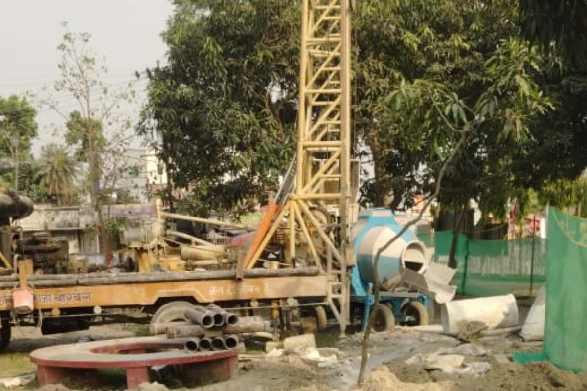 Punaura Dham sita temple construction first pillar start Ahluwalia Contracts Punaura Dham sita temple construction first pillar start Ahluwalia Contracts