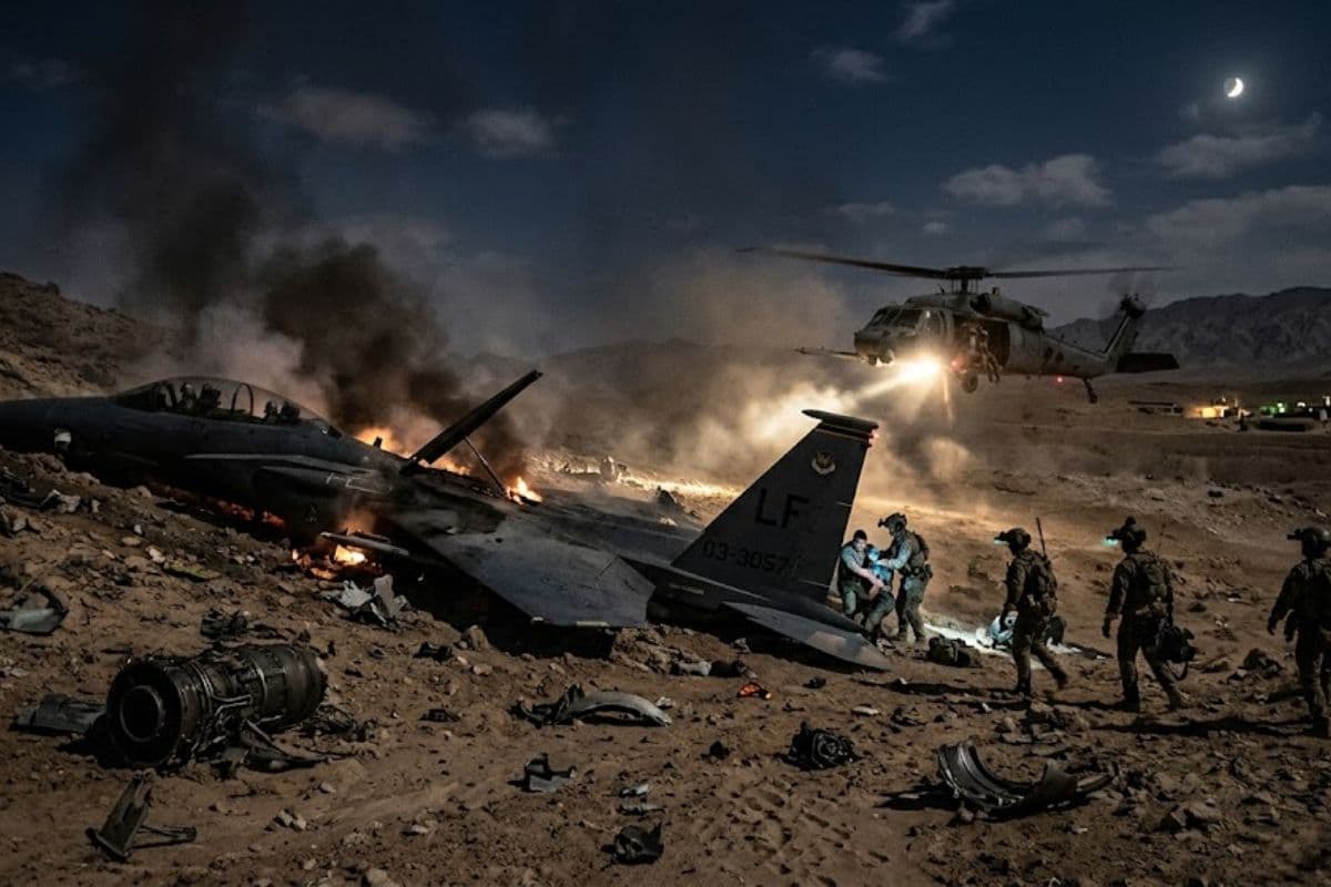 Us f-15e Fighter Jet downed iran expert warning Ai Image