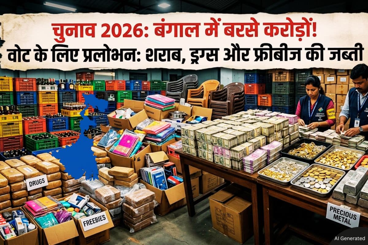 बंगाल समेत अन्य राज्यों में वोट के लिए बांटी जा रही शराब, ड्रग्स और कैश, अब तक 651.55 करोड़ जब्त