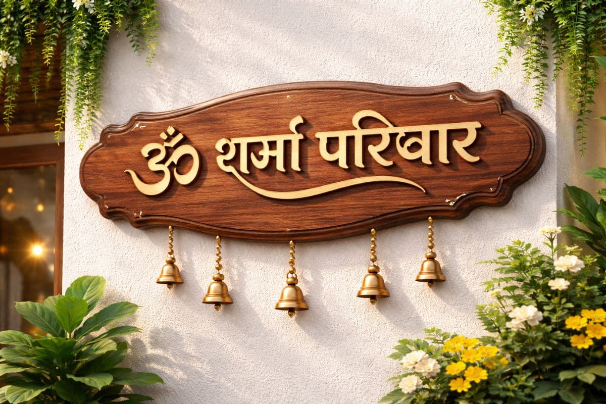 wooden name plate