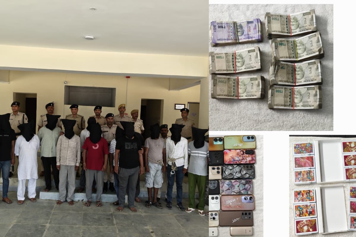 मुजफ्फरपुर: मिठनपुरा में जुआ के अड्डे पर छापेमारी, 3.25 लाख नकदी के साथ 14 गिरफ्तार