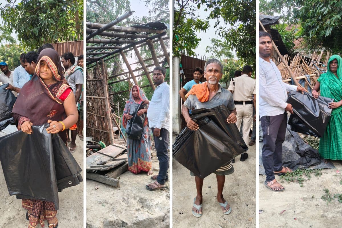 Darbhanga News: आंधी-पानी से उजड़े आशियाने, प्रशासन ने 55 परिवारों को बांटी पॉलीथिन शीट