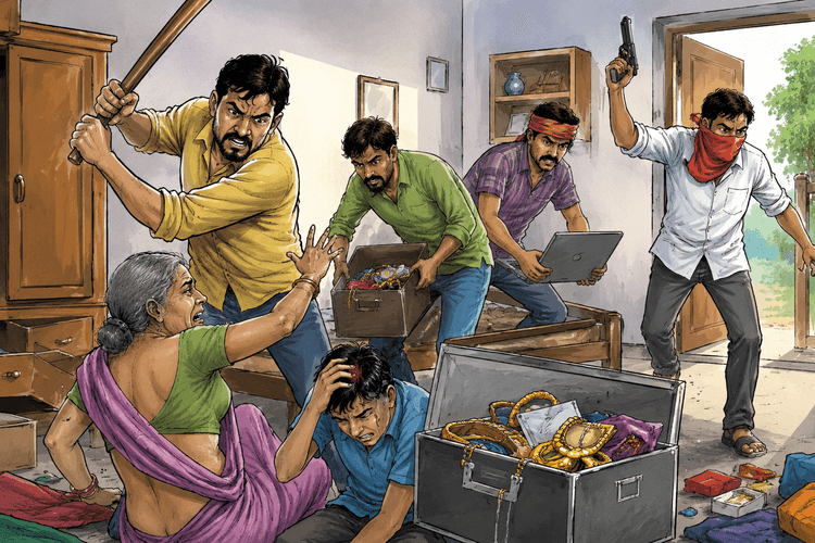 खगड़िया में दिनदहाड़े घर में घुसे बदमाश, बुजुर्ग महिला से मारपीट कर लूटे जेवर और कैश
