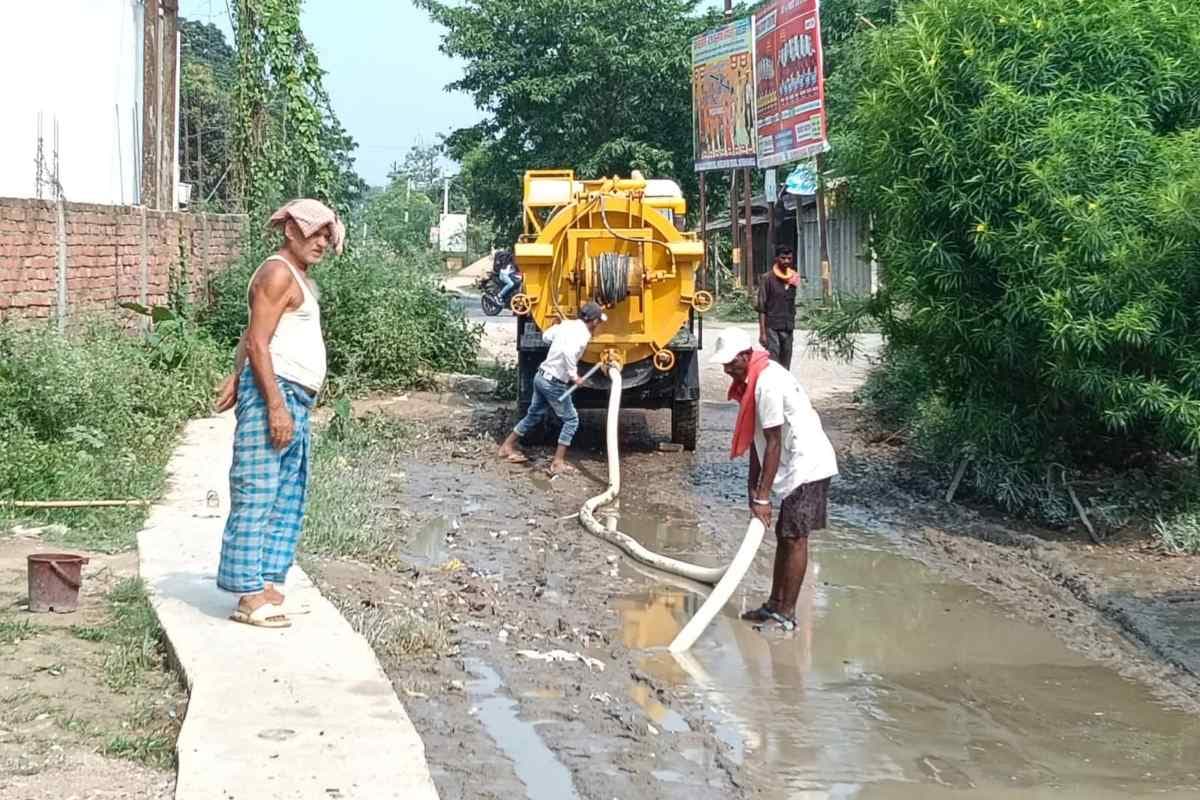 Darbhanga News kamtaul ahiyari waterlogging drainage issue ward 1 news